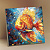 Картина по номерам с Поталью 30х30 Золотая рыбка