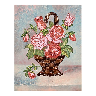 Мозаика из пайеток Букет роз