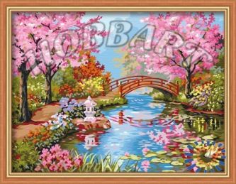 Картина по номерам Hobbart 40х50 Японский садик в цвету Lite