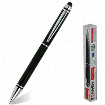 Ручка-стилус 1мм SONNEN  корпус черный Синяя
