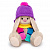 Мягкая игрушка BUDI BASA Зайка Ми в шапке и полосатом шарфе 18см