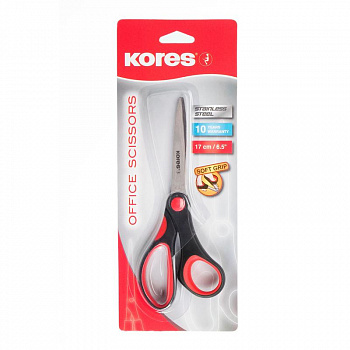 Ножницы Kores Softgrip 170 мм с пластиковыми прорезиненными анатомическими ручками