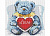 Мозаичная картина на подрамнике 30*30 Медвежонок с сердцем