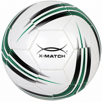 Мяч футбольный X-Match белый/зеленый 22см