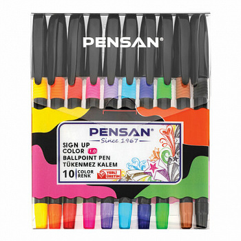 Набор шариковых ручек 10цв PENSAN Sign-Up Color 0,8мм 2410/10*
