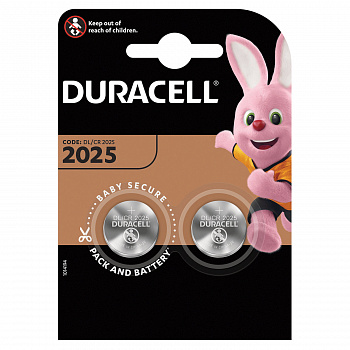 Батарейки DURACELL Lithium CR2025 литиевые КОМПЛЕКТ 2 шт