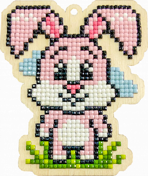 Подвеска мозаичная Розовый кролик в пакете