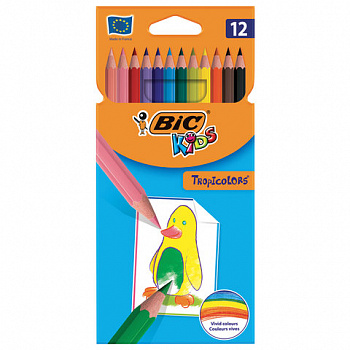 Карандаши цветные 12цв BIC Tropicolors пластиковые
