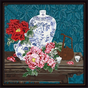 Картина по номерам Menglei 60*60 Натюрморт с вазой