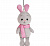 Мягкая игрушка Кролик Серый с цветными ушками 13см
