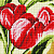 Мозаичная картина на подрамнике 20*20 Тюльпаны