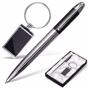 Набор GALANT ручка брелок черный-серебристый