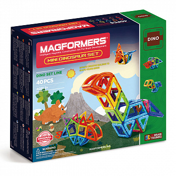 Магнитный конструктор Magformers 40 деталей Mini Dinosaur set