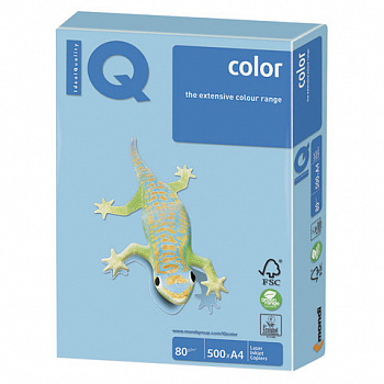 Бумага IQ color А4 80г 500л пастель голубой лед OBL70