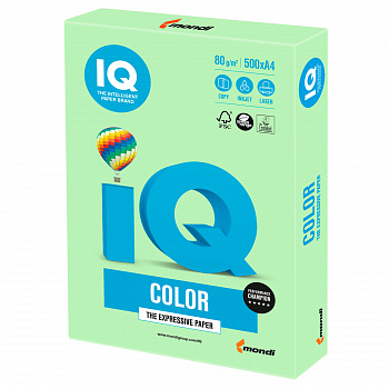 Бумага цветная IQ Color А4 80г пастель зеленая 500л  MG28