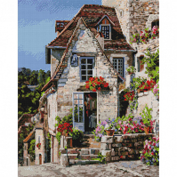 Мозаичная картина на подрамнике 40*50 Франция Ракамадур 2