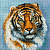 Мозаичная картина на подрамнике 30*30 Большой тигр