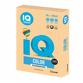 Бумага цветная IQ COLOR А4 80г GO22-золотистый пачка 500л