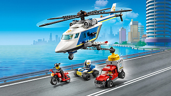 Лего Город Погоня на полицейском вертолёте