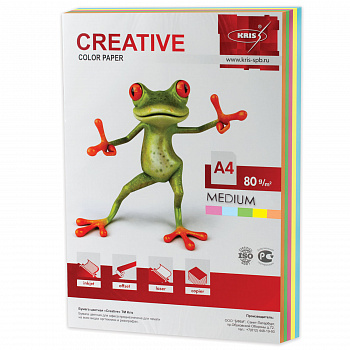 Бумага CREATIVE color А4 250л цветная медиум