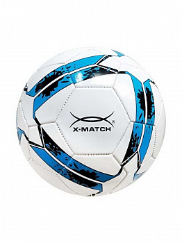 Мяч футбольный X-Match белый/синий 22см