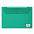 Папка-конверт с кнопкой BRAUBERG А4 прозрачная зеленая 0,15мм