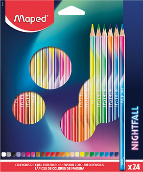 Карандаши цветные 24цв Maped NightFall*