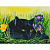 Мозаичная картина на подрамнике 30*40 Кот и крокусы
