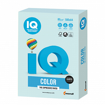 Бумага IQ color А4 80г 500л пастель светло-голубая BL29