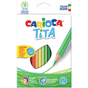 Карандаши цветные 18цв пластиковые Carioca Tita